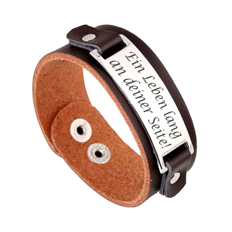 Bild von   lederarmband mit edelstahl grajpg | fotogeschenkideende 🎀 Geschenke mit eigenem Foto Motiv o Text