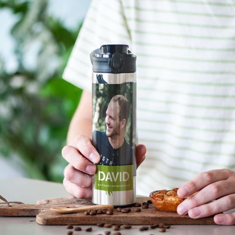 Bild von   thermo trinkflasche aluminiujpg | fotogeschenkideende 🎀 Geschenke mit eigenem Foto Motiv o Text