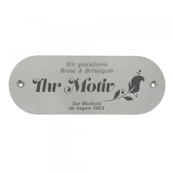 Bild von   hochzeitsschild aus edelstahljpg | fotogeschenkideende 🎀 Geschenke mit eigenem Foto Motiv o Text