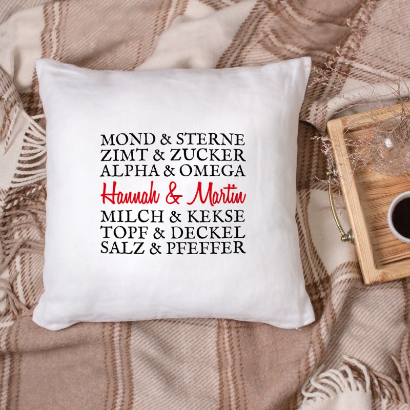 Bild von   bedrucktes kissen paarwortejpg | fotogeschenkideende 🎀 Geschenke mit eigenem Foto Motiv o Text