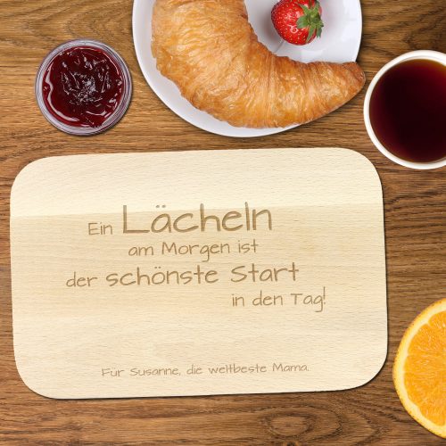 🔖 Frühstücksbrett mit Gravur und Spruch für Omas fotogeschenkideen.de