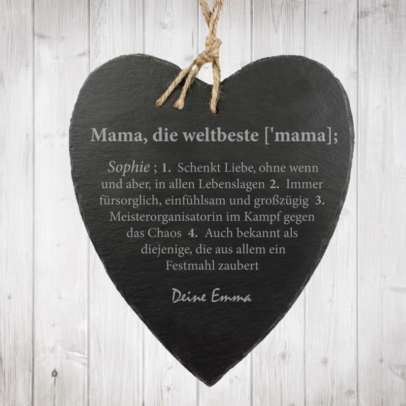 Bild von   schieferherz mit gravur weltjpg | fotogeschenkideende 🎀 Geschenke mit eigenem Foto Motiv o Text