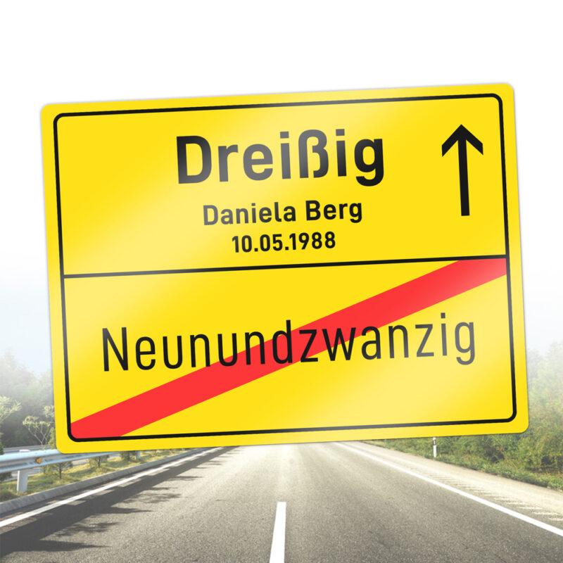 Ortsschild Zum 18. Geburtstag – Alu-Schild Mit Sprüchen, 20x26,5 Cm – Lustige Deko Zur Volljährigkeit