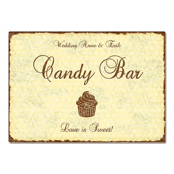 Bild von   hochzeitsdeko schild candy barjpg | fotogeschenkideende 🎀 Geschenke mit eigenem Foto Motiv o Text