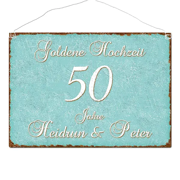 Bild von   schild goldene hochzeit undjpg | fotogeschenkideende 🎀 Geschenke mit eigenem Foto Motiv o Text