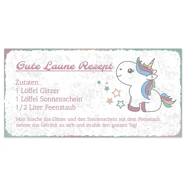 Bild von   schild mit gute laune rezept jpg | fotogeschenkideende 🎀 Geschenke mit eigenem Foto Motiv o Text