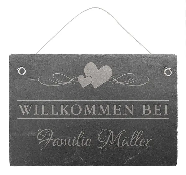 Bild von   willkommensschild aus schieferjpg | fotogeschenkideende 🎀 Geschenke mit eigenem Foto Motiv o Text