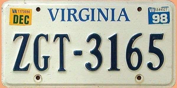 Bild von   us nummernschild virginia orjpg | fotogeschenkideende 🎀 Geschenke mit eigenem Foto Motiv o Text