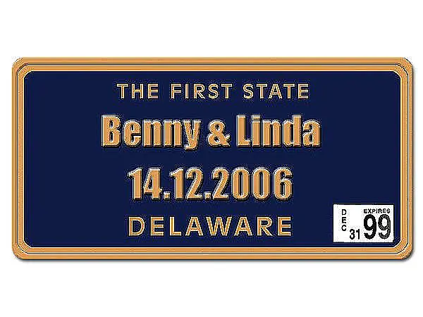 Delaware - The First State - US-Nummernschild mit ...