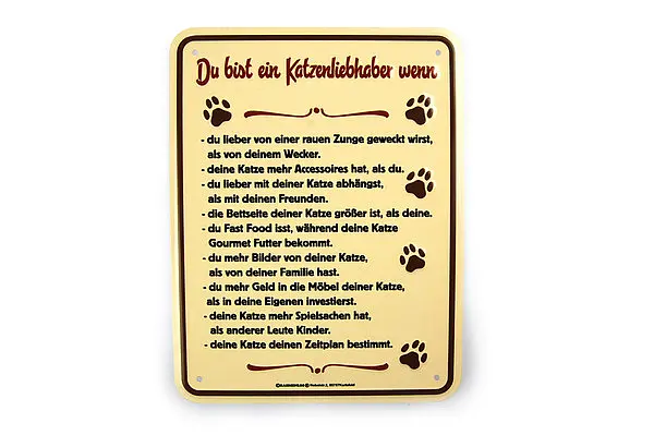 Bild von   funschild katzenliebhaberjpg | fotogeschenkideende 🎀 Geschenke mit eigenem Foto Motiv o Text