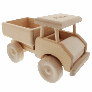 Lastwagen aus Holz mit Namens-Gravur