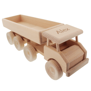 Sattelschlepper aus Holz mit Namens-Gravur