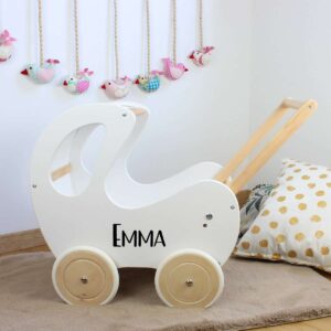 Personalisierbarer Puppenwagen Lauflernwagen Retro