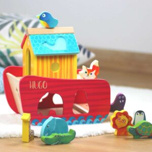 Steckspiel Arche Noah aus Holz personalisierbar