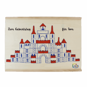 Personalisierbarer Schlossbaukasten mit Holzbausteinen