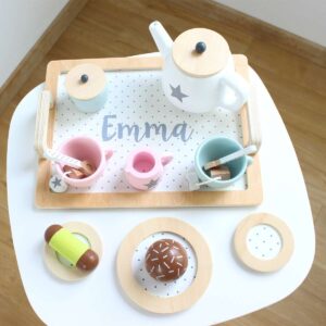 Personalisierbares Tee-Set aus Holz