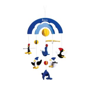 Holz-Mobile Pinguine personalisierbar