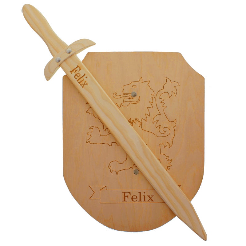 Bild von   holzschwert und schild mit grapng | fotogeschenkideende 🎀 Geschenke mit eigenem Foto Motiv o Text