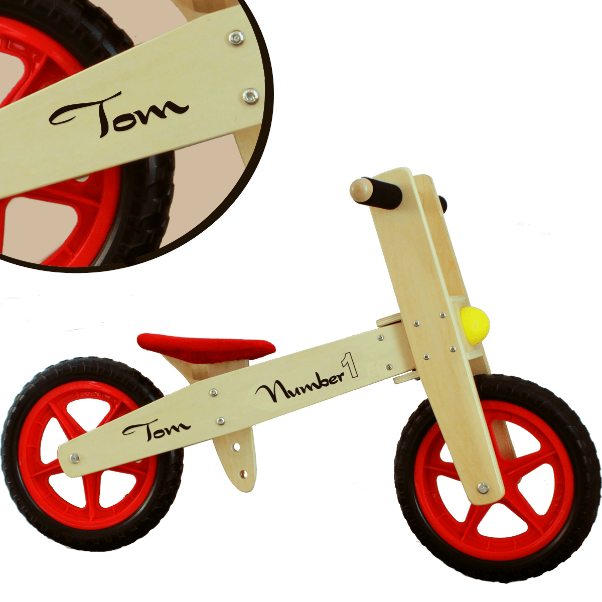 Bild von   laufrad aus holz mit namensgrapng | fotogeschenkideende 🎀 Geschenke mit eigenem Foto Motiv o Text