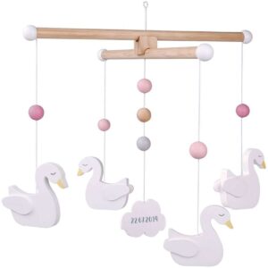 Personalisierbares Holz-Mobile Schwan