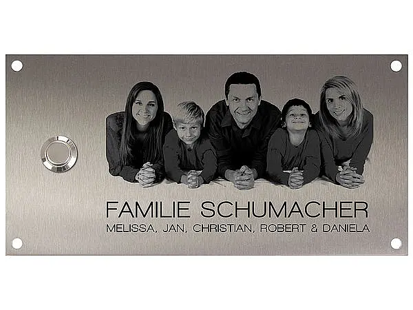 Bild von   klingelschild aus edelstahl jpg | fotogeschenkideende 🎀 Geschenke mit eigenem Foto Motiv o Text