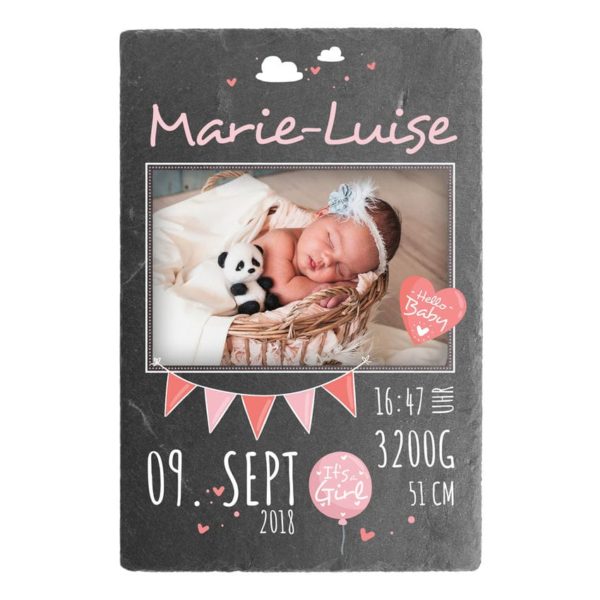 Schild zur Geburt eines Babys mit Foto – 200 x 300 mm – Design für