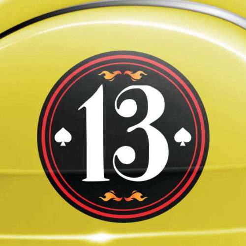 Personalisierter Aufkleber Nummer old style