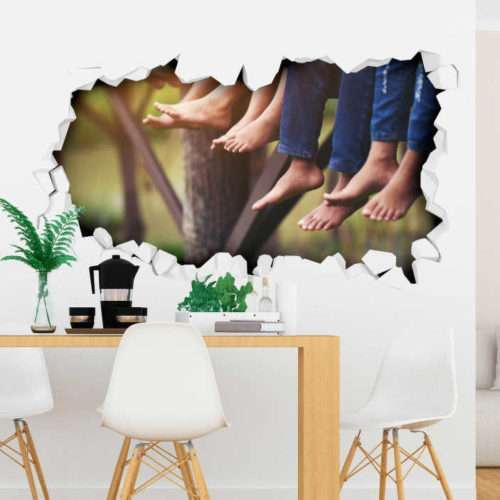 Personalisiertes Wandtattoo gebrochene Wand 3D Effekt