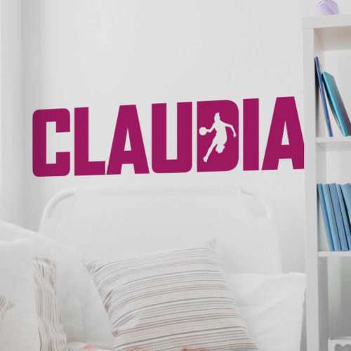 Wandtattoo Jugendzimmer Basketball personalisiert