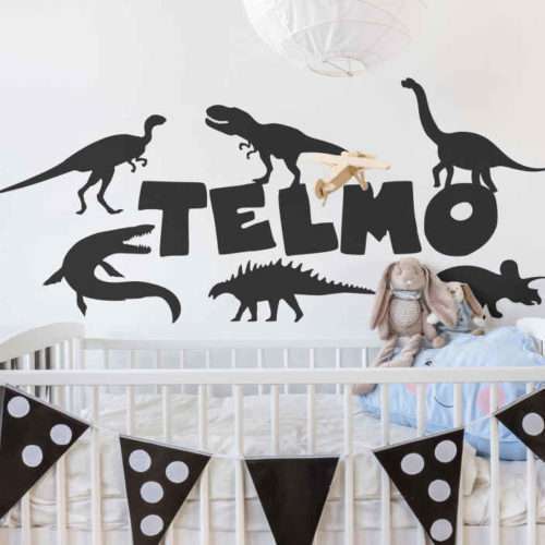 Personalisierter Aufkleber Dinosaurier mit Namen