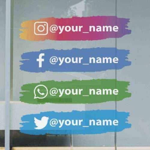 Aufkleber Schilder Social media icons personalisiert