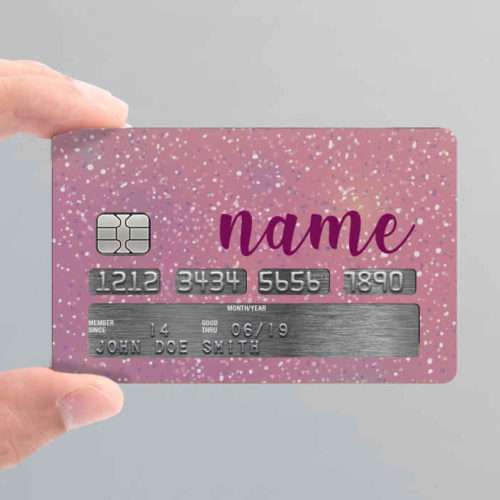 Kreditkarten Sticker Personalisiertes glitzerrosa