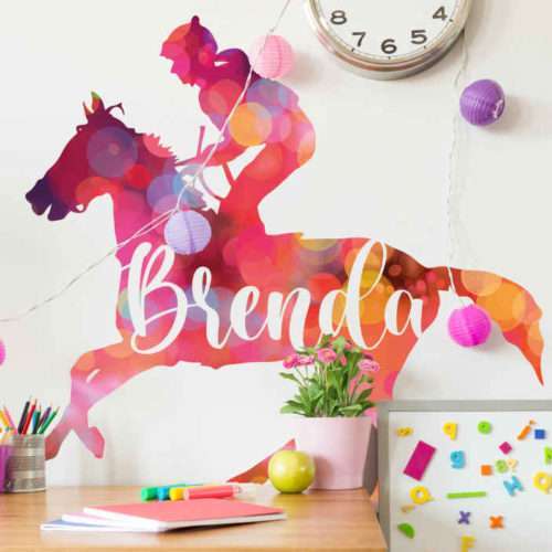 Personalisierte Sticker Reiter mit Namen