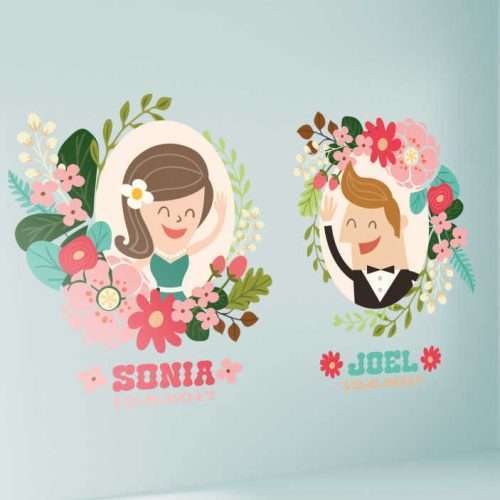 Wandtattoo personalisiert Brautpaar