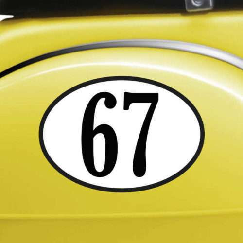 Auto Aufkleber Nummer oval personalisiert