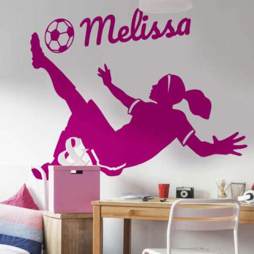Personalisierter Aufkleber Fußballspielerin