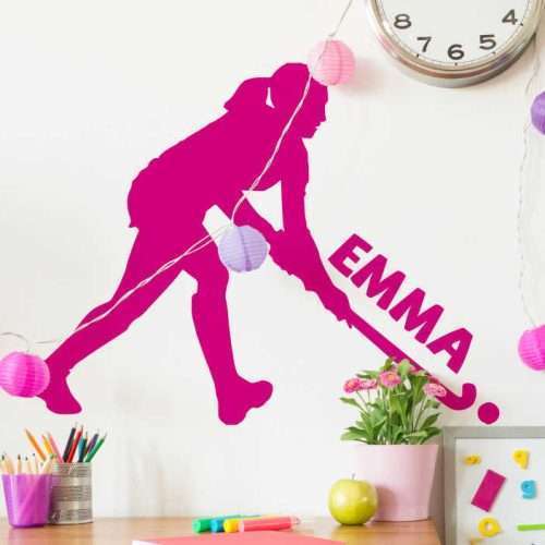 Personalisiertes wandtattoo hockeymädchen