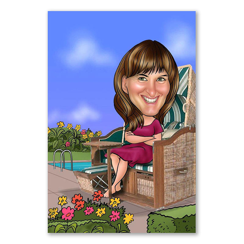 Bild von   erstellung karikatur strandkorjpg | fotogeschenkideende 🎀 Geschenke mit eigenem Foto Motiv o Text