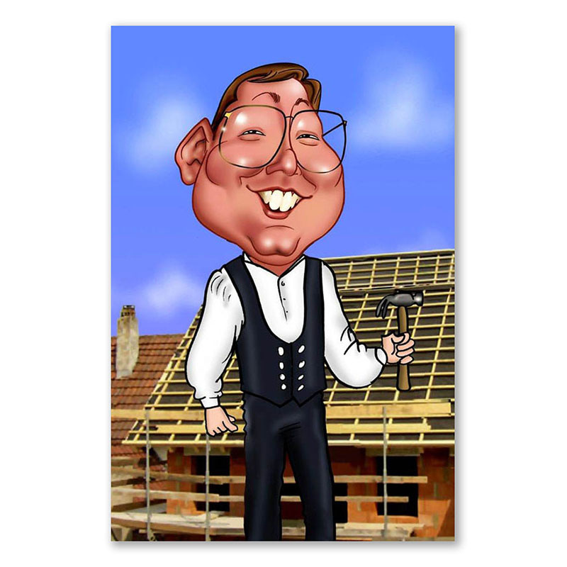 Bild von   erstellung karikatur dachdeckejpg | fotogeschenkideende 🎀 Geschenke mit eigenem Foto Motiv o Text
