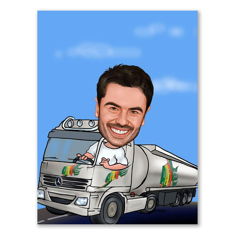 Bild von   erstellung karikatur lkw andejpg | fotogeschenkideende 🎀 Geschenke mit eigenem Foto Motiv o Text
