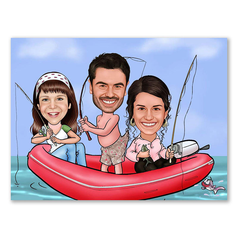 Bild von   erstellung karikatur angler imjpg | fotogeschenkideende 🎀 Geschenke mit eigenem Foto Motiv o Text