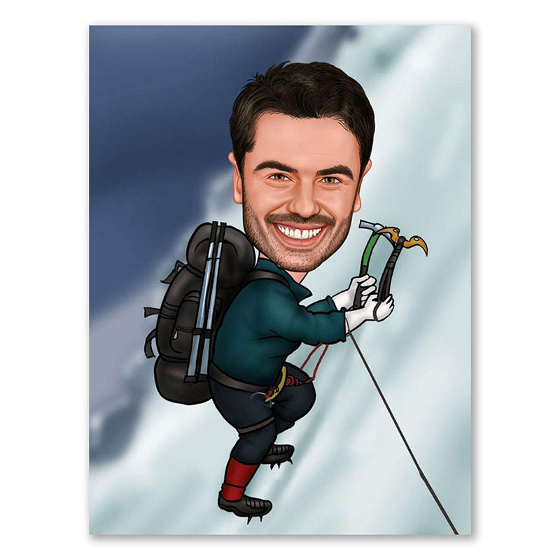 Bild von   erstellung karikatur bergsteigjpg | fotogeschenkideende 🎀 Geschenke mit eigenem Foto Motiv o Text