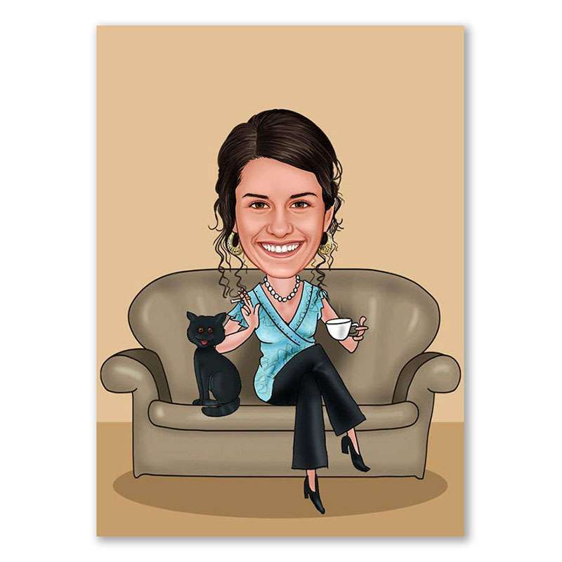 Bild von   erstellung karikatur cat ladyjpg | fotogeschenkideende 🎀 Geschenke mit eigenem Foto Motiv o Text