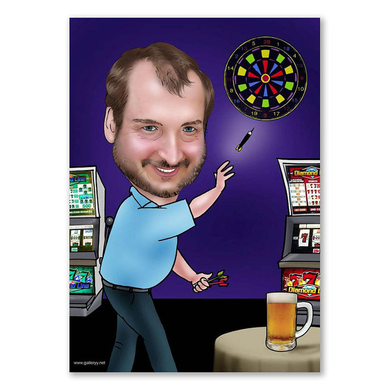 Bild von   erstellung karikatur dart jpg | fotogeschenkideende 🎀 Geschenke mit eigenem Foto Motiv o Text