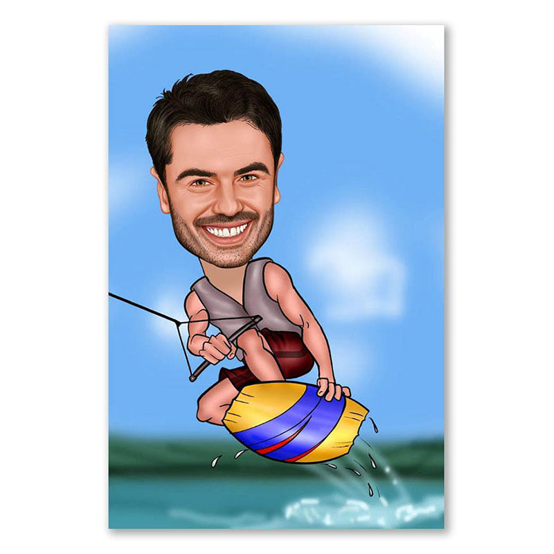 Bild von   erstellung karikatur wasserskijpg | fotogeschenkideende 🎀 Geschenke mit eigenem Foto Motiv o Text