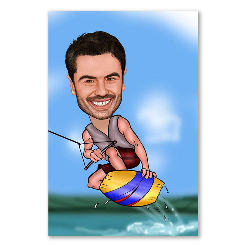 Bild von   erstellung karikatur wasserskijpg | fotogeschenkideende 🎀 Geschenke mit eigenem Foto Motiv o Text