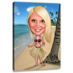 Bild von   erstellung karikatur hawaii bejpg | fotogeschenkideende 🎀 Geschenke mit eigenem Foto Motiv o Text
