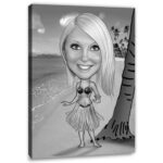 Bild von   erstellung karikatur hawaii bejpg | fotogeschenkideende 🎀 Geschenke mit eigenem Foto Motiv o Text