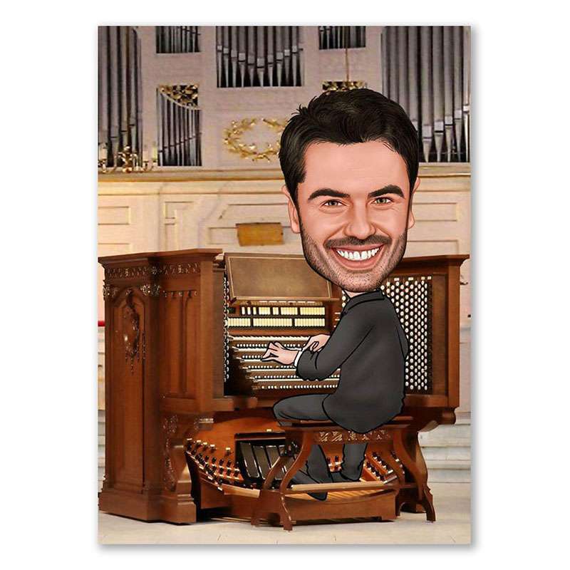Bild von   erstellung karikatur organistjpg | fotogeschenkideende 🎀 Geschenke mit eigenem Foto Motiv o Text
