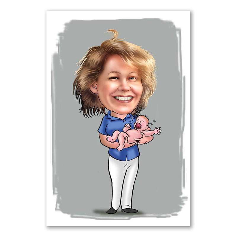 Bild von   erstellung karikatur hebammejpg | fotogeschenkideende 🎀 Geschenke mit eigenem Foto Motiv o Text